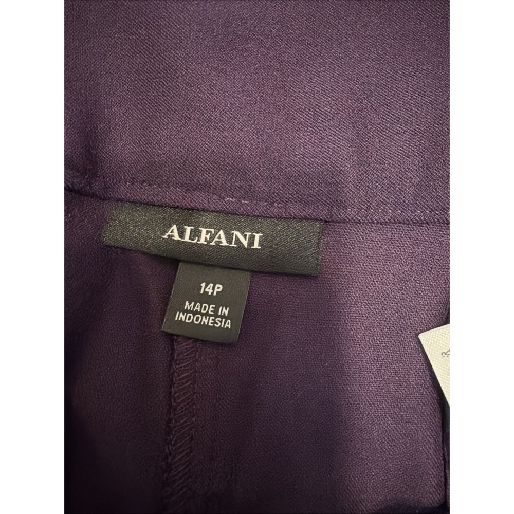 NWT ALFANI Womens Modern Straight Leg Comfort Waist 14P/W34/L27 Eggplant Dark - Picture 3 of 9